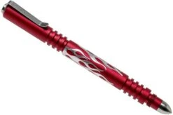 Rick Hinderer Investigator Pen Flames Aluminium Matte Red, Tactical Pen