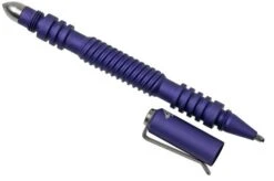 Rick Hinderer Spiral Investigator Pen, Aluminum, Matte Purple, Tactical Pen -Chic Outdoor Equipment HRK INVP S AL MPU 02 hinderer