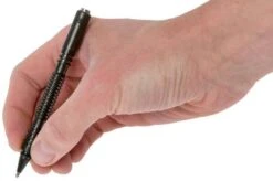 Rick Hinderer Spiral Investigator Pen Stainless Steel, Stonewash Black DLC, Tactical Pen -Chic Outdoor Equipment HRK INVP SPR SSBL 04 rick hinderer knives