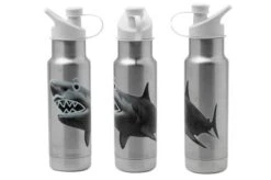 Klean Kanteen Insulated Kid Classic Narrow 1008786 Bottle With Sports Cap Mr Shark, 355 ML