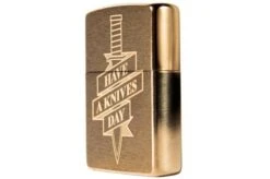 Knivesandtools Zippo Brass Brushed Knife, Bronze, Lighter