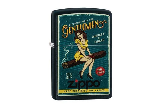 Zippo Cigar Girl Design Matte Black 218-076647, Lighter 3 Zippo Cigar Girl Design Matte Black 218-076647, Lighter