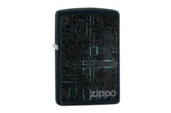 Zippo Blue Neon Design 218-080248, Matte Black, Lighter
