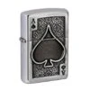 Zippo Ace Of Spades Emblem 49637-000002, Brushed Chrome, Lighter -Chic Outdoor Equipment ZP49637 000002 01 zippo